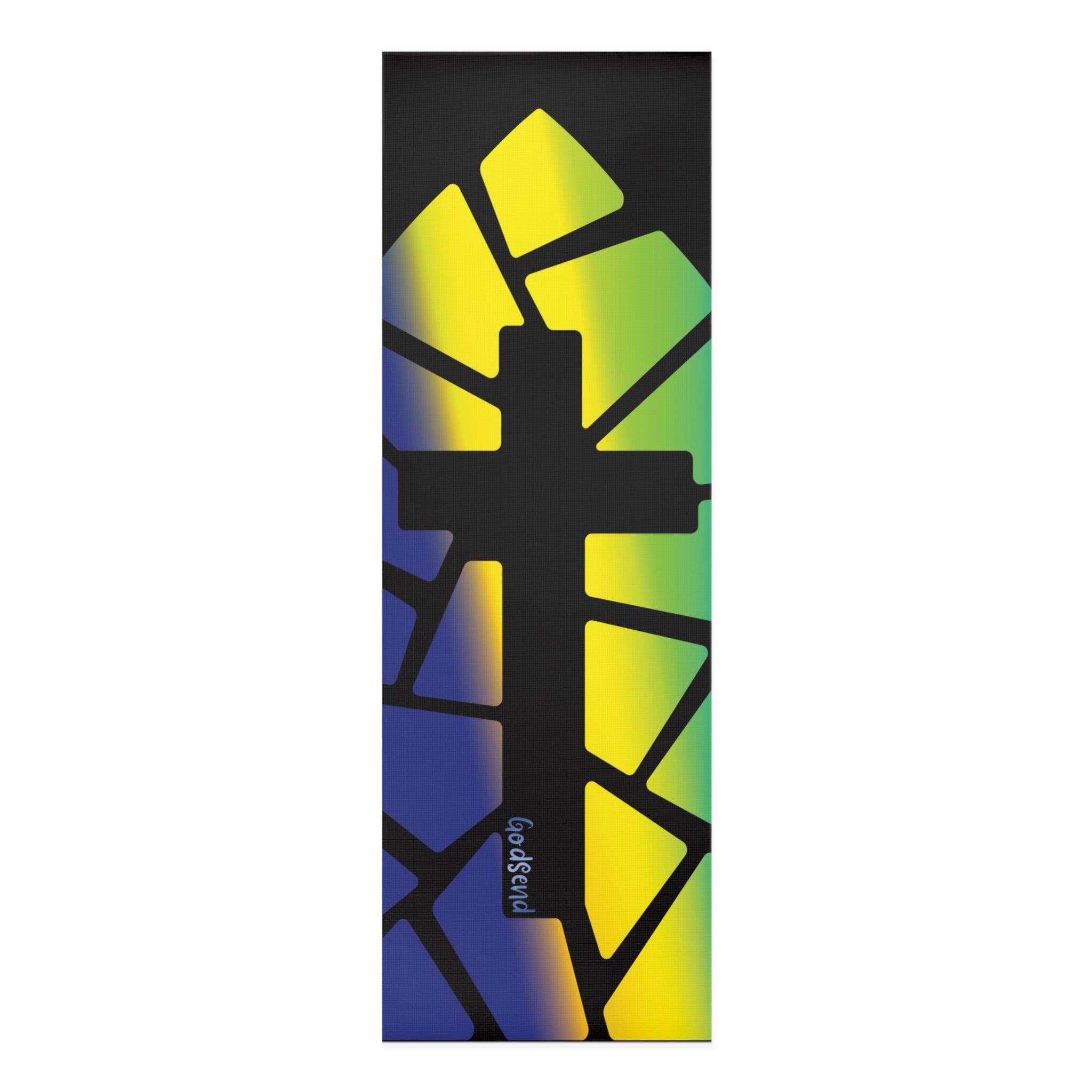 Faith-Inspired Stained Glass Cross — Christian Yoga Mat