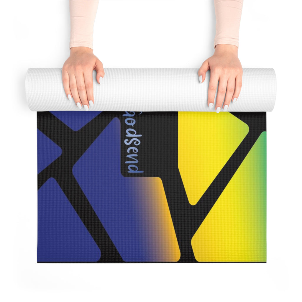 Faith-Inspired Stained Glass Cross — Christian Yoga Mat